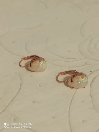 Pendientes cobre ópalo sintético