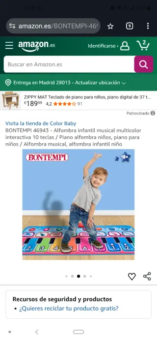 Alfombra Piano Musical Bontempi iPlay