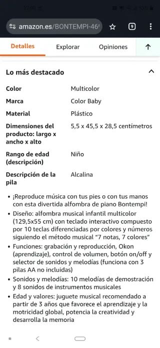 Alfombra Piano Musical Bontempi iPlay