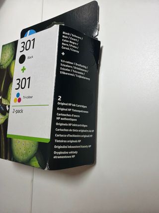 Pack 2 Cartuchos Tinta HP 301 Negro + Tricolor