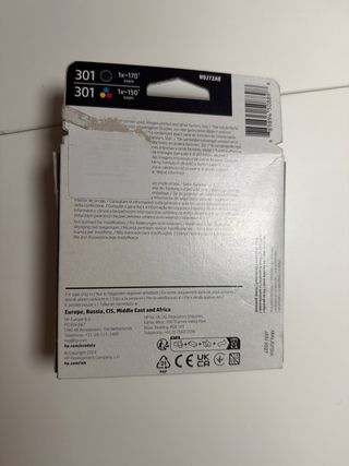 Pack 2 Cartuchos Tinta HP 301 Negro + Tricolor