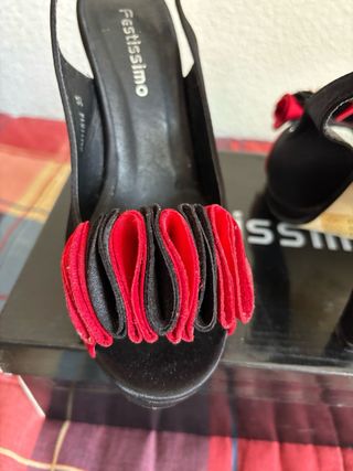 Zapatos Festissimo Tacón Negro y Rojo