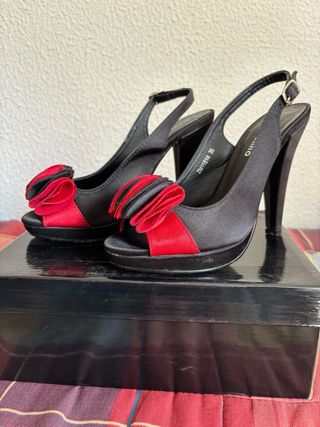 Zapatos Festissimo Tacón Negro y Rojo