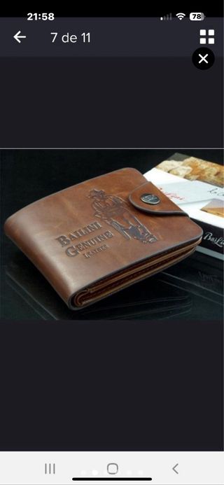 Cartera de hombre de cuero genuino