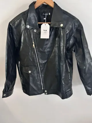 Chaqueta Polipiel Negra Talla S Mujer
