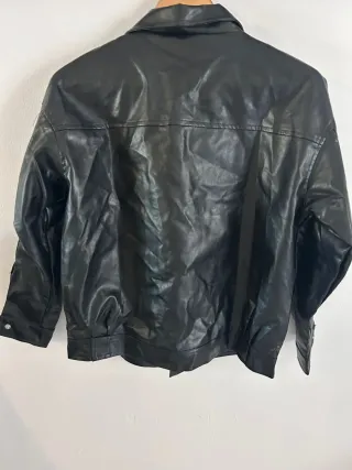 Chaqueta Polipiel Negra Talla S Mujer