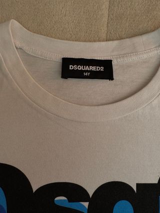 T-shirt Dsquared2 bianca con stampa arcobaleno