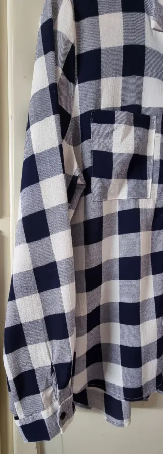Camicia a quadri donna blu e bianca