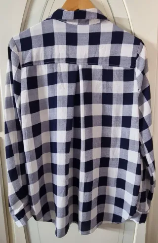 Camicia a quadri donna blu e bianca
