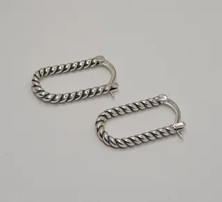 Orecchini ovali argento 925