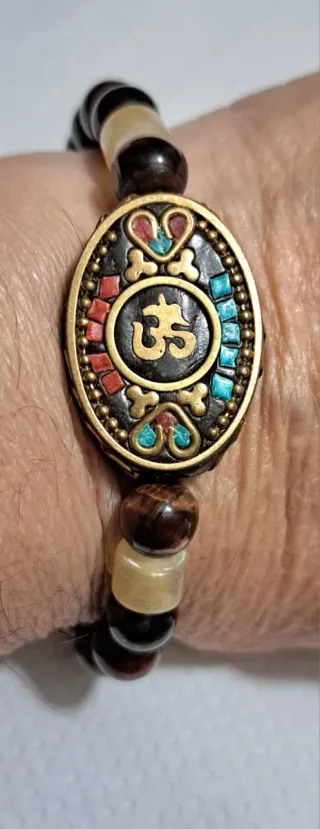 Bracciale Occhio di Falco con Perla Dzy metallica