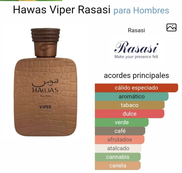 Perfume Rasasi Hawas Viper para Hombre
