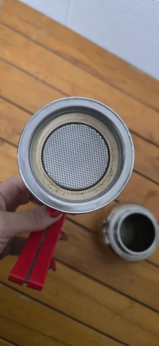 Caffettiera 5 tazze rossa e argento