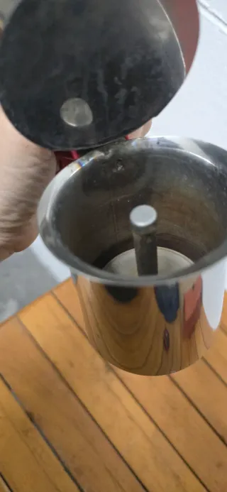 Caffettiera 5 tazze rossa e argento