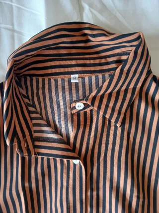 Camisa Rayas Marrón y Negra Talla M