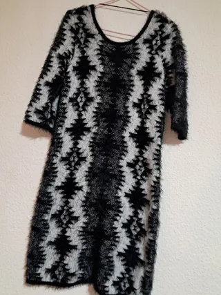 Vestido suave de lana estampado