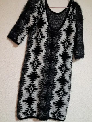 Vestido suave de lana estampado