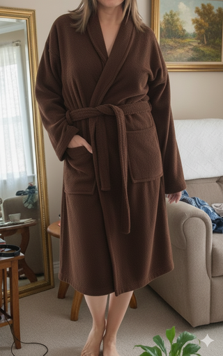 Albornoz Unisex Algodón Rizo Americano Marrón