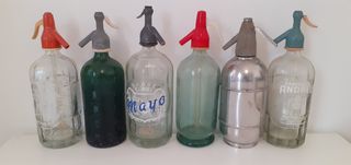 Sifones antiguos tapón metálico varios colores