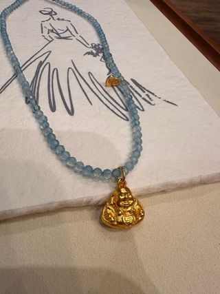 Collar piedras azules y Buda dorado