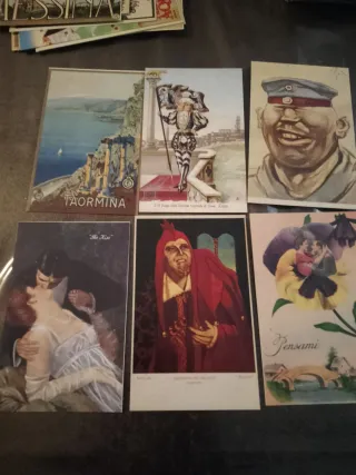 Lotto 56 cartoline vintage anni 80, riproduzioni.