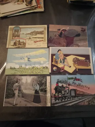 Lotto 56 cartoline vintage anni 80, riproduzioni.