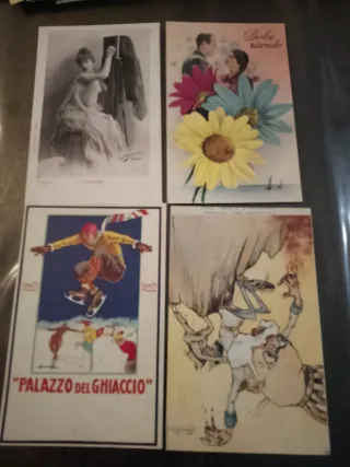 Lotto 56 cartoline vintage anni 80, riproduzioni.