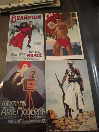 Lotto 56 cartoline vintage anni 80, riproduzioni.