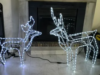 Pareja Renos Navideños Blancos