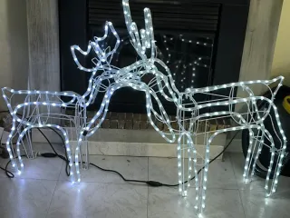 Pareja Renos Navideños Blancos