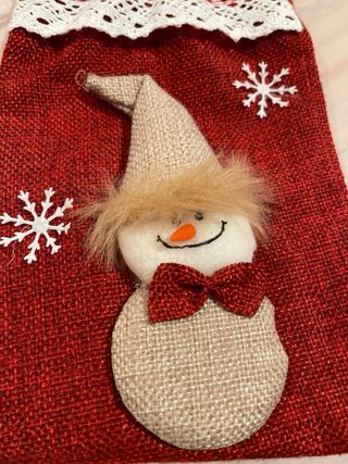Bolsa regalo navideña muñeco de nieve