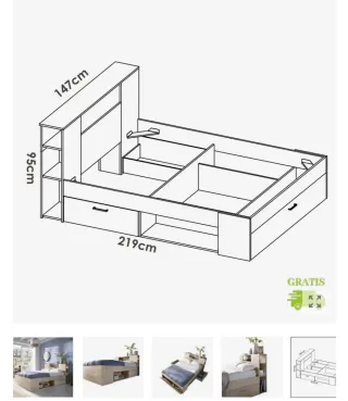 Cama Matrimonio Somier y Colchón Semi-Nuevos