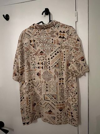 Camisa STWD Beige Estampado Geométrico Talla M