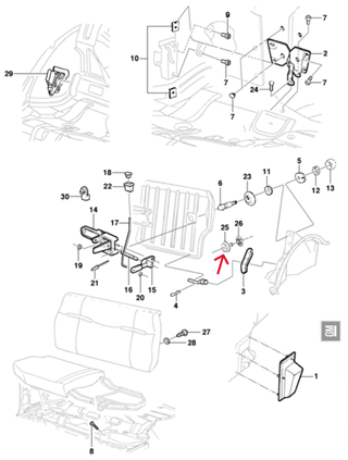 Botão Cinto Traseiro Opel Corsa A / Astra