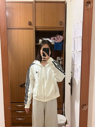 Chaqueta Adidas deportiva mujer blanca