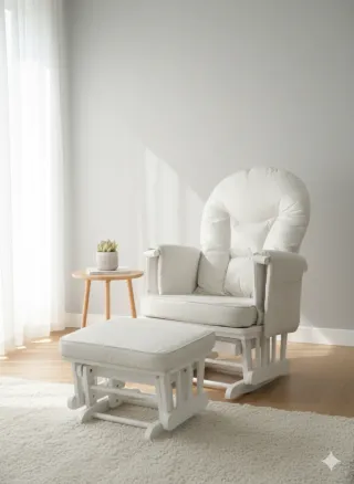 Sillón lactancia mecedora blanco