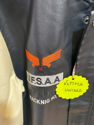 Chaqueta Polipiel Negra y Beige