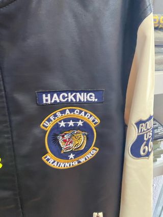 Chaqueta Polipiel Negra y Beige