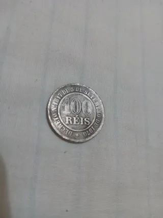 Moneda Antigua Imperio Brasil Carlos II 1877