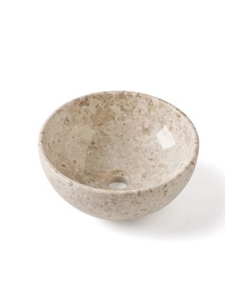 NUEVO SELLADO. Lavabo de piedra beige tipo marmol