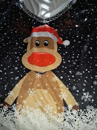 Camiseta Navideña Reno Multicolor Copos de nieve