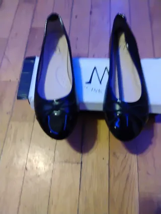 Manoletinas negras nuevas con lazo