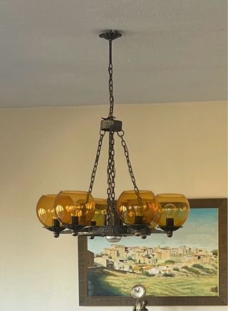 Lámpara de Techo Rústica Antigua Hierro Forjado