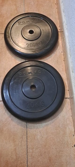 PESAS 2 DISCOS DE 20KG CAUCHO