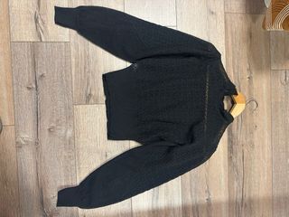 Top Zara negro manga larga