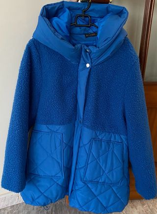 Plumas azul semi oversize