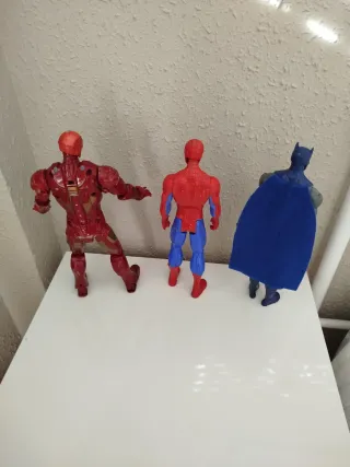 Lote 3 Muñecos Articulados Superhéroes
