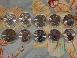 Plata 10 oz Monedas Canada Animales a  color