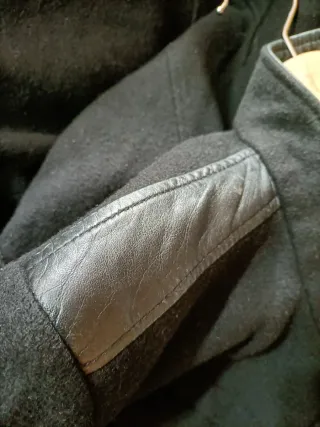 Abrigo largo negro mujer talla 40 piel