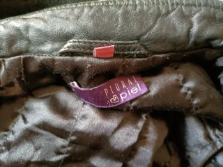 Abrigo largo negro mujer talla 40 piel